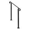 Handrails for Outdoor Steps, 2-3 Step Adjustable Height, Carbon Steel Transitional Handrail with Installation Kit, Exterior Hand Railing for Step