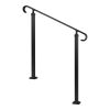Handrails for Outdoor Steps, 2-3 Step Adjustable Height, Carbon Steel Transitional Handrail with Installation Kit, Exterior Hand Railing for Step