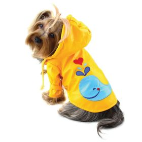 Splashing Whale Raincoat with Cotton Lining (Color: yellow, size: S)